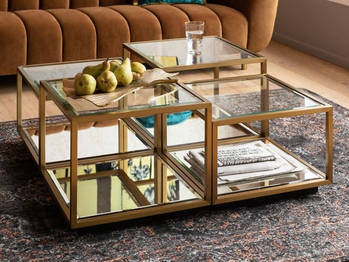 Журнальный столик из нержавеющей стали и стекла KARE Design Луиджи ARCH-00124100 - Вид №4