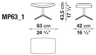 B&B Italia Поворотное кресло, обитое тканью с 4 спицами Metropolitan sun-id-1480169 - Вид №9