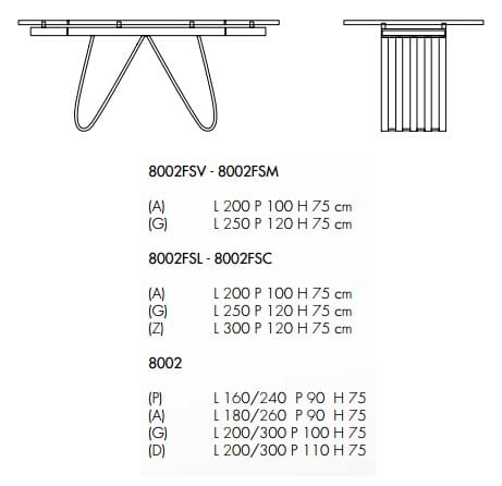 Прямоугольный стол для гостиной из дерева и стекла Tonin Casa Арфа ARCH-00045668 - Вид №4