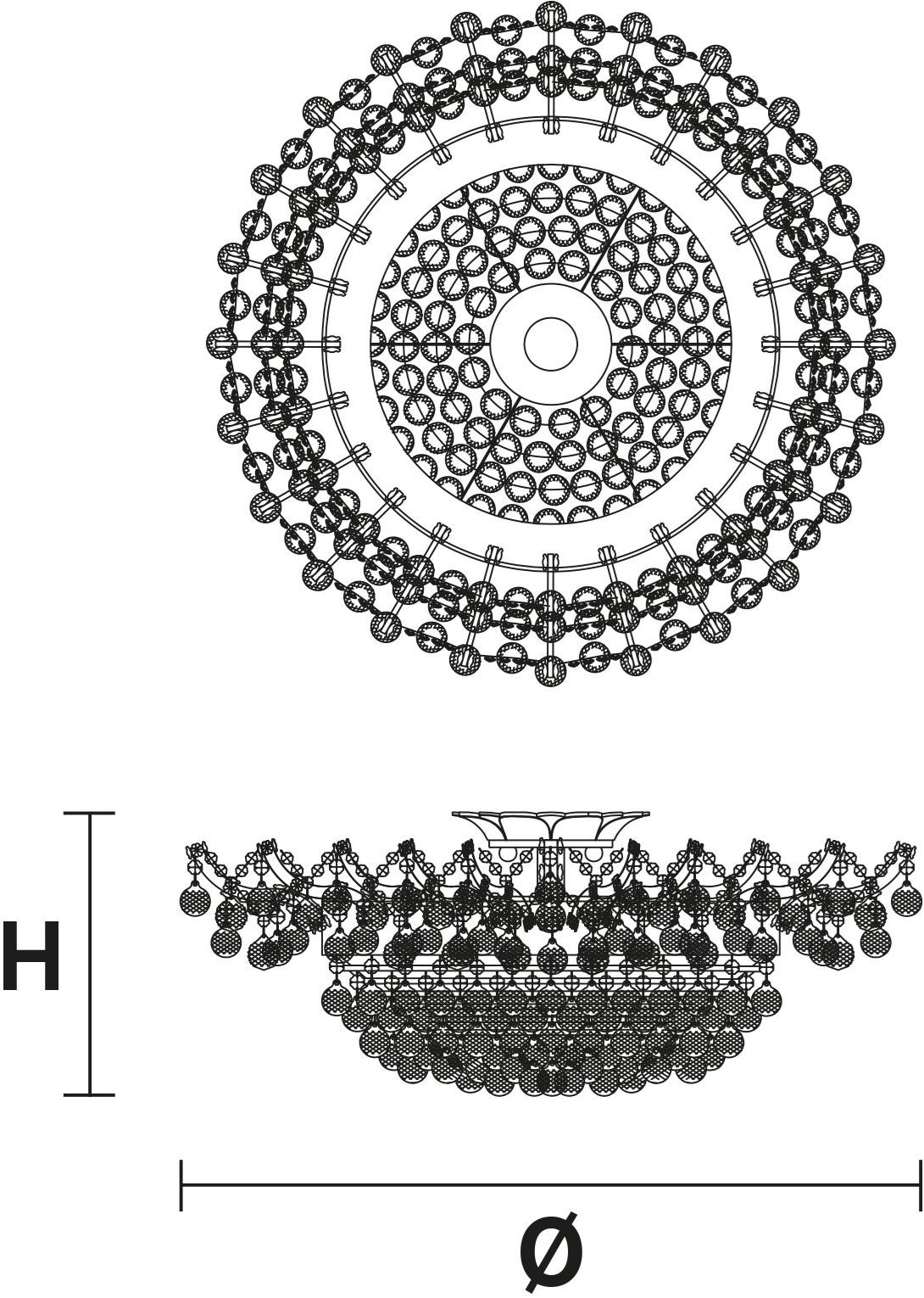 Masiero Потолочный светильник из металла с кристаллами swarovski® Maria teresa sun-id-1481510 - Вид №3