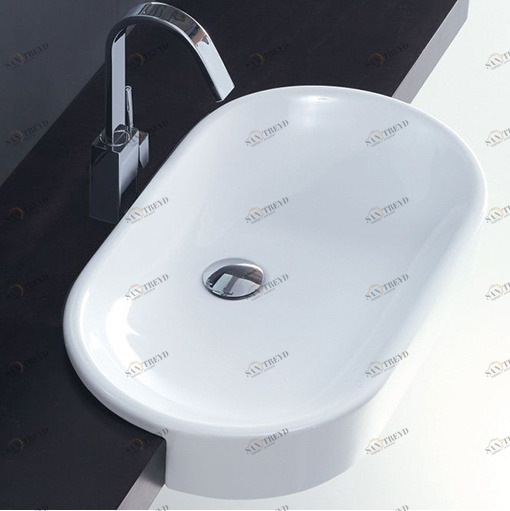 OV06437001 Полувстраиваемая раковина консольная 50 см белая Disegno Ceramica OVO 