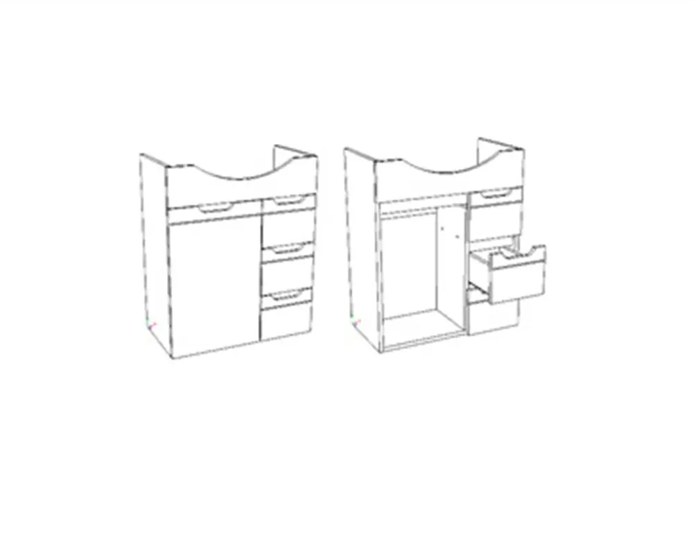 91331657 Тумба под раковину Siriusline Лея Л25999-К напольная 60см цвет белый STLM-0967405