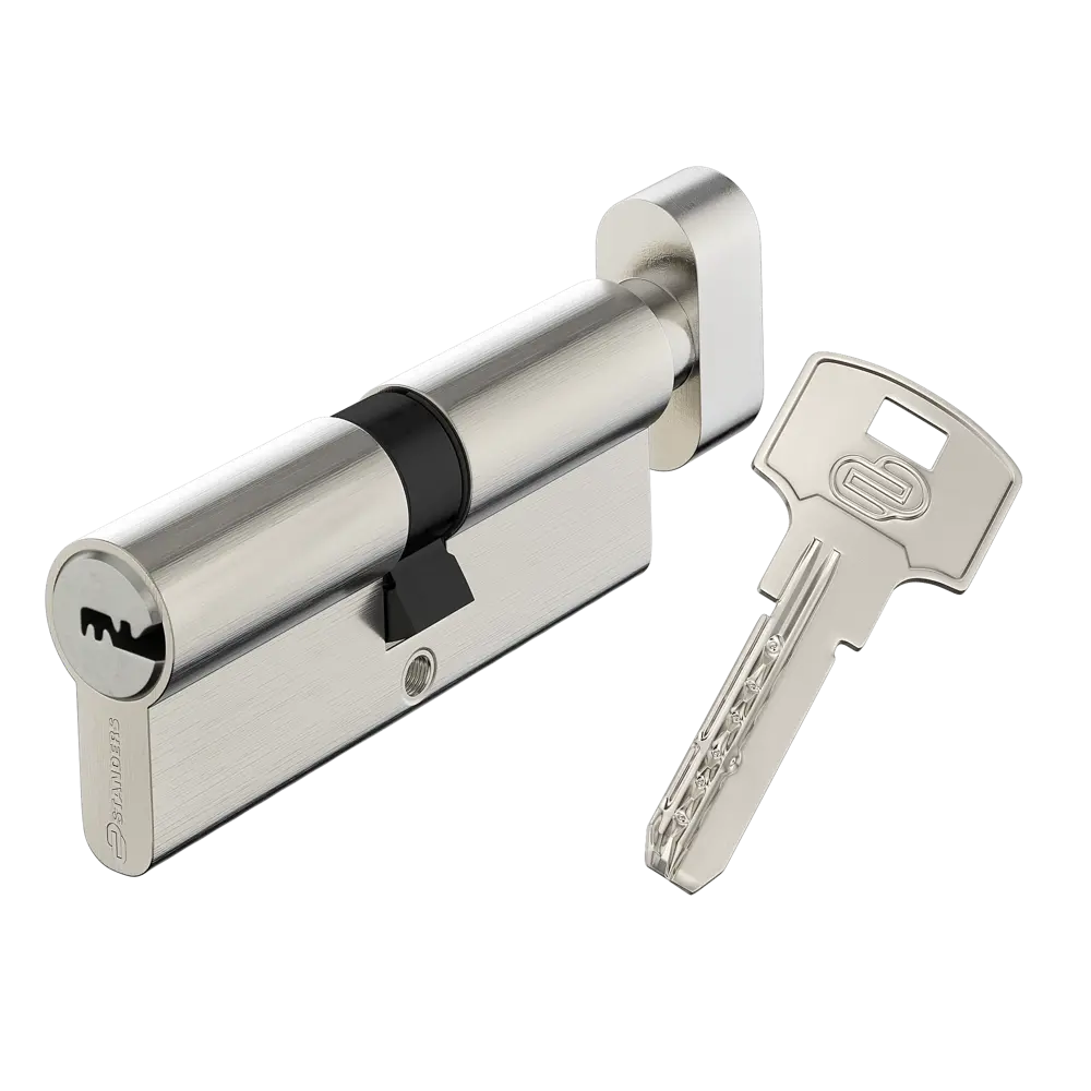 Цилиндр дверной Standers 40+40 мм ключ-вертушка хромированный 82625327 STLM-0032198