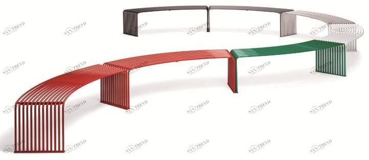 Urbantime Изогнутая металлическая скамья без спинки Zeroquindici.015 sun-id-1422505