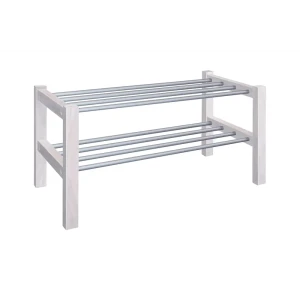 91600175 Полка для обуви Sheffilton Альберо 29x32x65 см 2 полки дерево цвет белый STLM-1549187