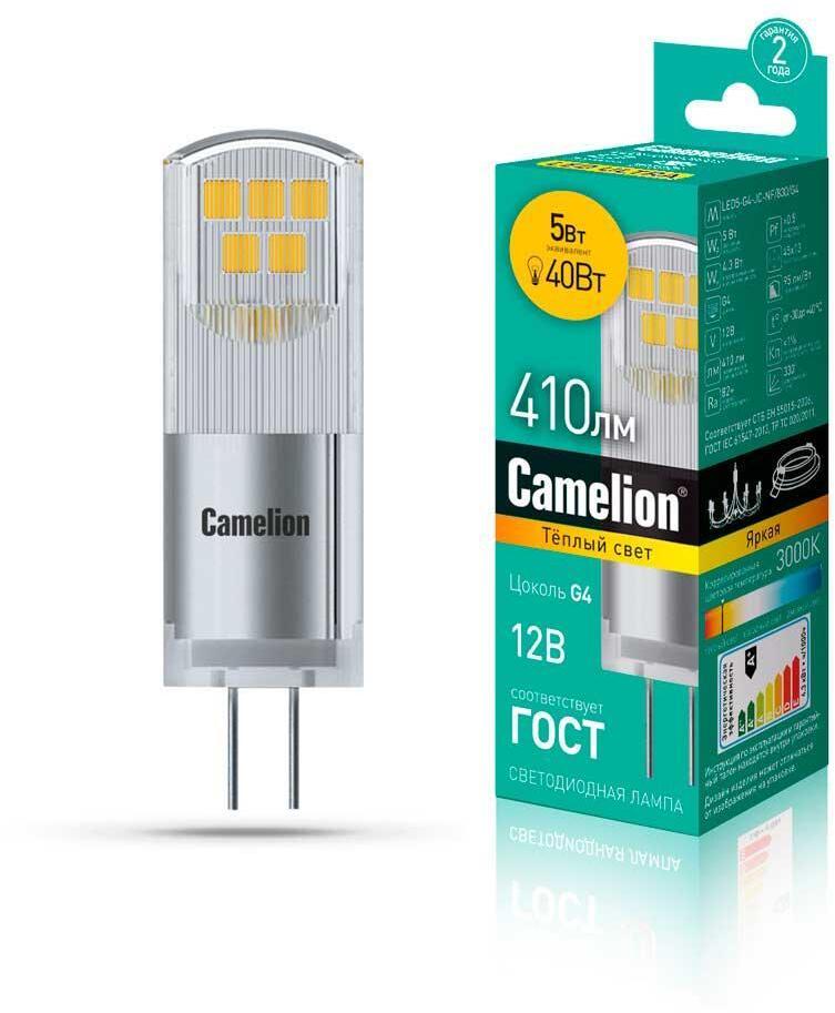 LED5-G4-JC-NF/830/G4 Лампа светодиодная G4 5W 3000K 13749 Camelion