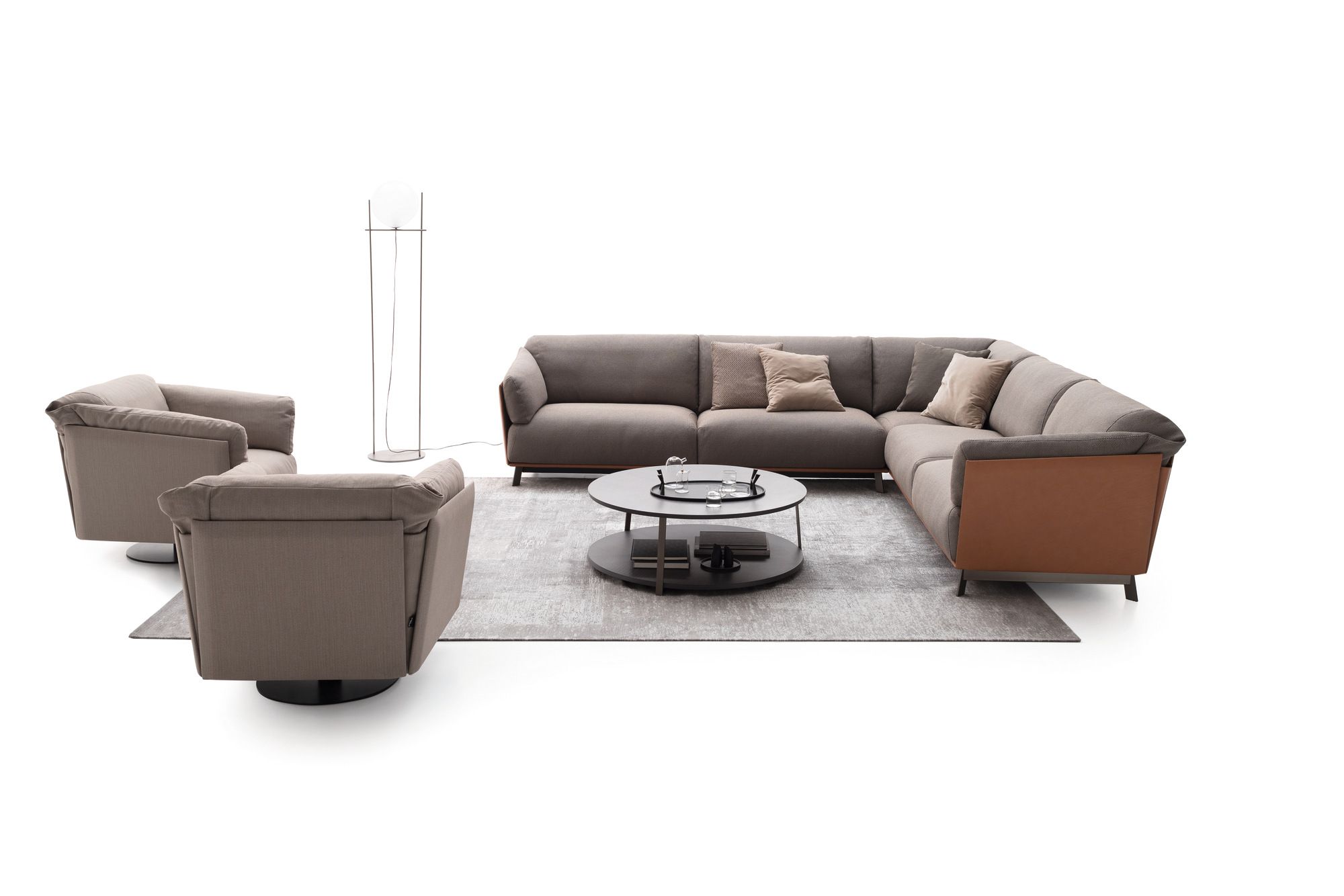 Низкий деревянный журнальный столик с журнальной стойкой Ditre Italia Kailua ARCH-00130641 - Вид №5