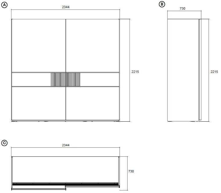 Enza Home Шкаф с раздвижными дверцами с ящиками Praga sun-id-1505780 - Вид №7