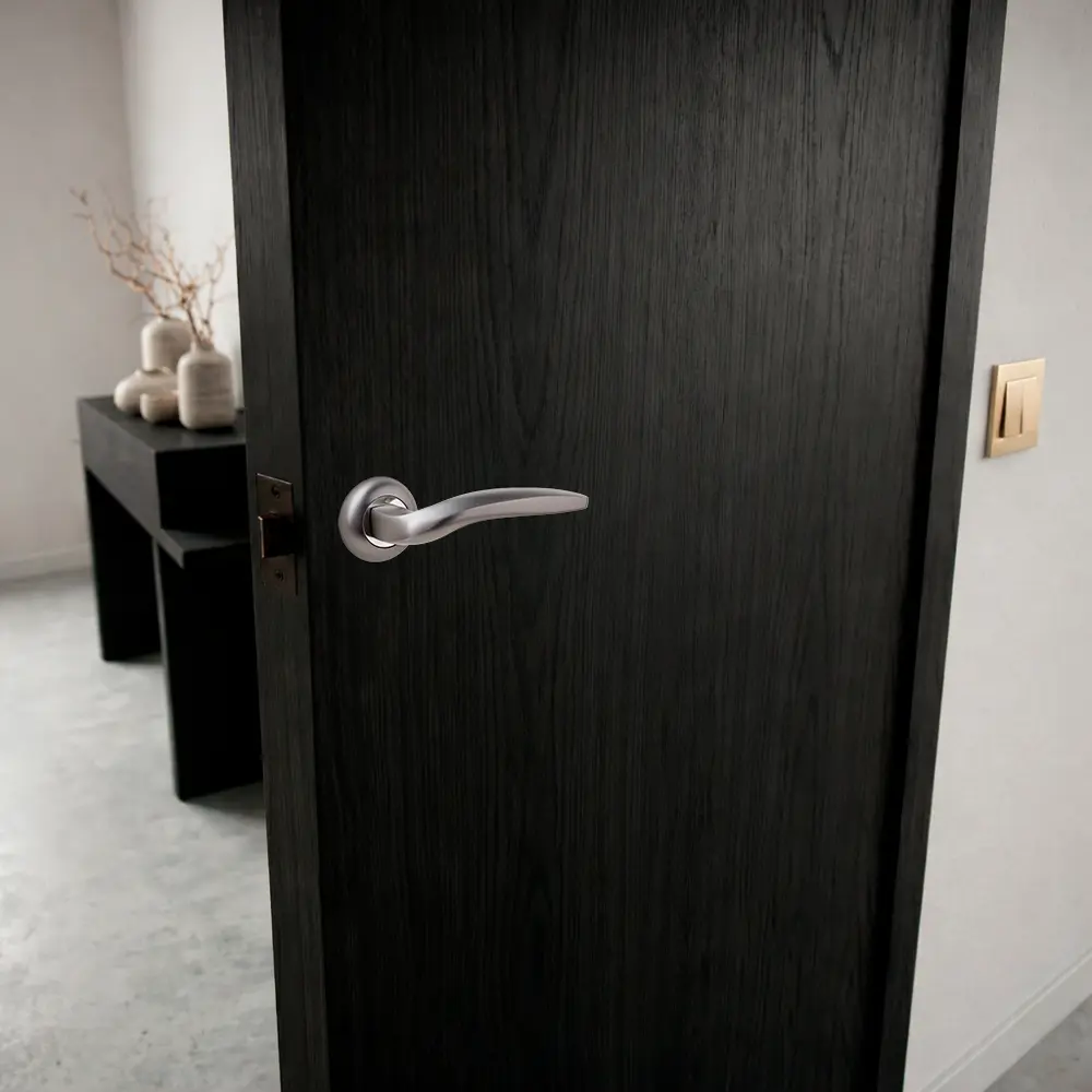 Дверная ручка на розетке Armex H-14009-A без запирания цвет графит STLM-2057955 - Вид №7