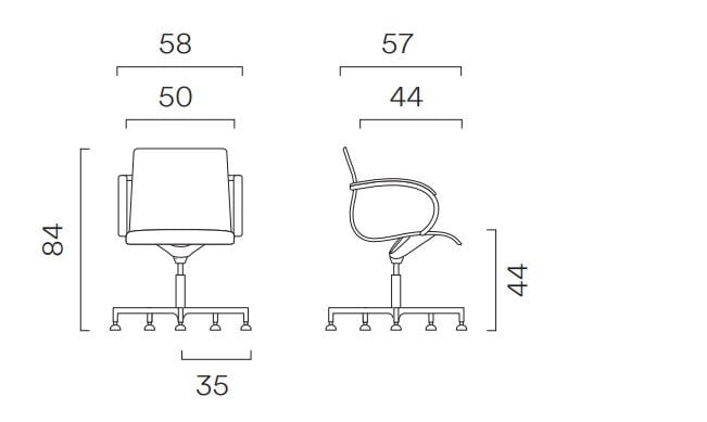 Кожаный офисный стул с подлокотниками с 5 спицами FREZZA класс 2 ARCH-00129272 - Вид №3