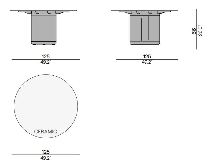 Круглый керамический обеденный стол с колесами MANUTTI Ogado ARCH-00085949 - Вид №5