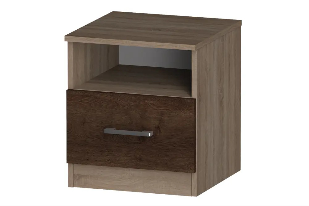 91071173 Тумба прикроватная Furnistyle ЛТМ-01 40x45x40 см 1 ящик ЛДСП цвет дуб сонома/дуб коричневый табак STLM-0468309