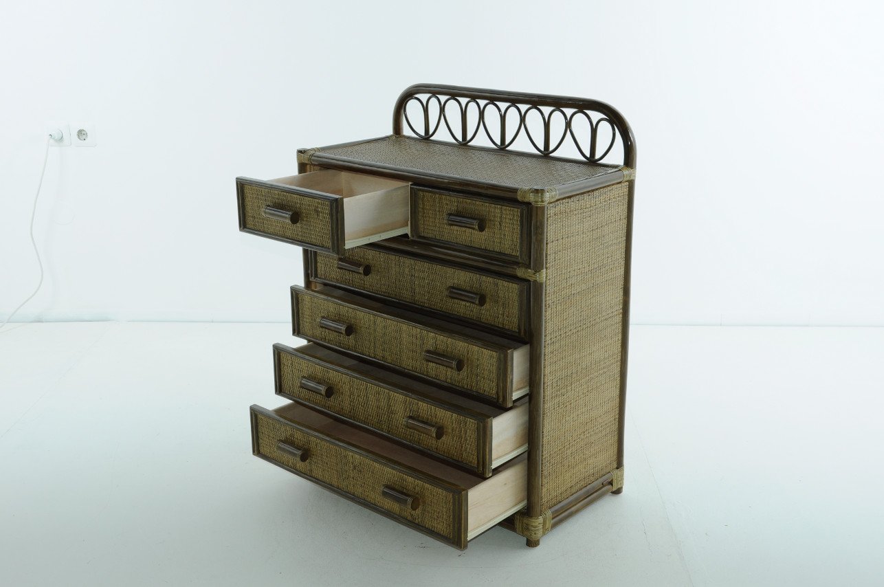 Комод из ротанга зеленый "Олива" 08/06 VINOTTI  00-3885285 Зеленый  - Вид №2