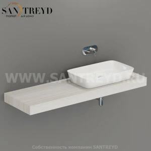 733748 Подвесная полка с покрытием 5 мм выбеленный дуб 160 см Kerasan Nolita Италия