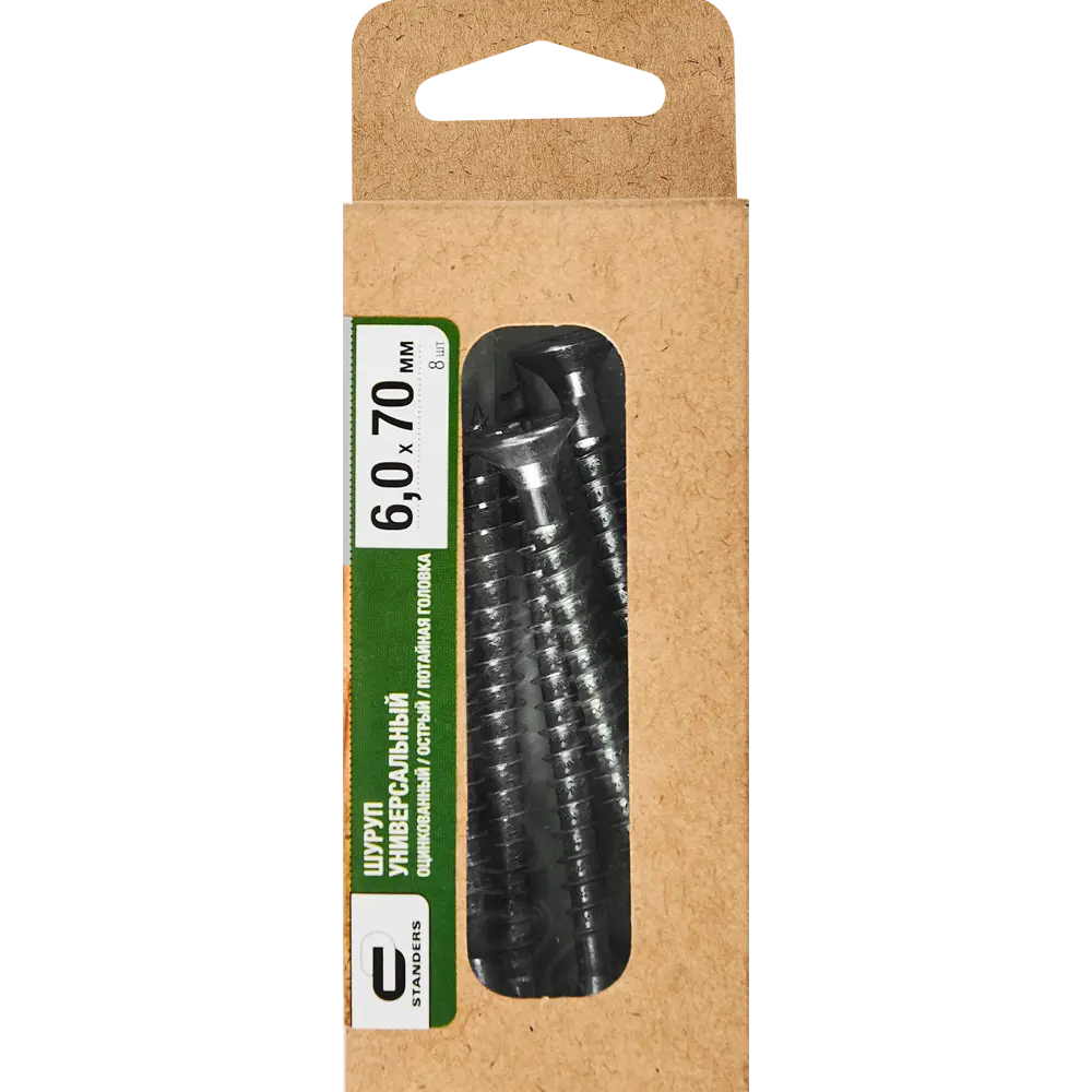 Универсальные саморезы STANDERS оцинкованные 6×70 мм (8 шт) 89212929 STLM-1547579 - Вид №3