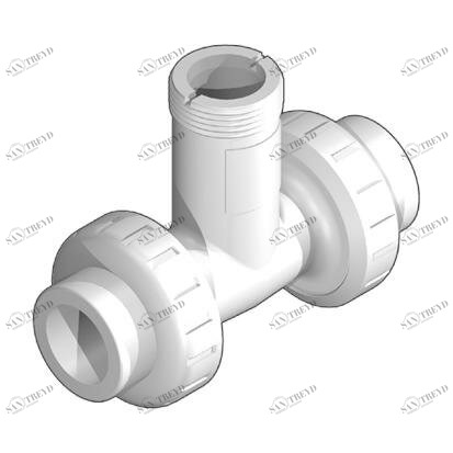 SANIT 8X3TFIF25DC Т-фитинг, ПВДФ, изометрический, д 20 - 50 г, клей рукав 