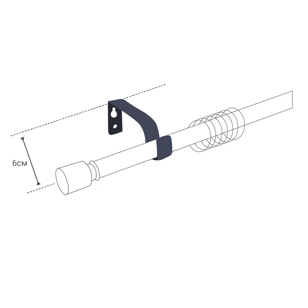 Карниз двухрядный раздвижной 160-320 см металл цвет стальной ORBIS STLM-2077601 - Вид №4