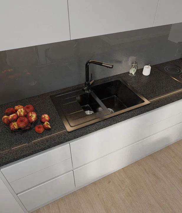 Кухонная мойка Искусственный камень QUADRO S299 GranFest Q-775KL-S299 - Вид №1