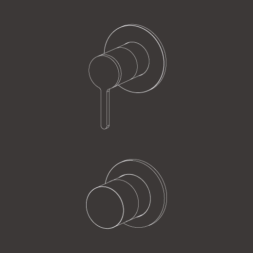 термостатический набор для душа смеситель с 2/3 ходовой переключающий  INV120 CEADESIGN  - Вид №1