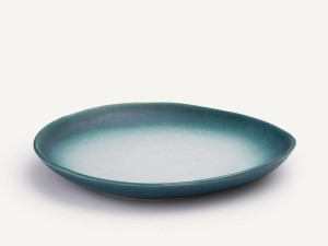 Набор круглых сервировочных тарелок из глазурованной керамики