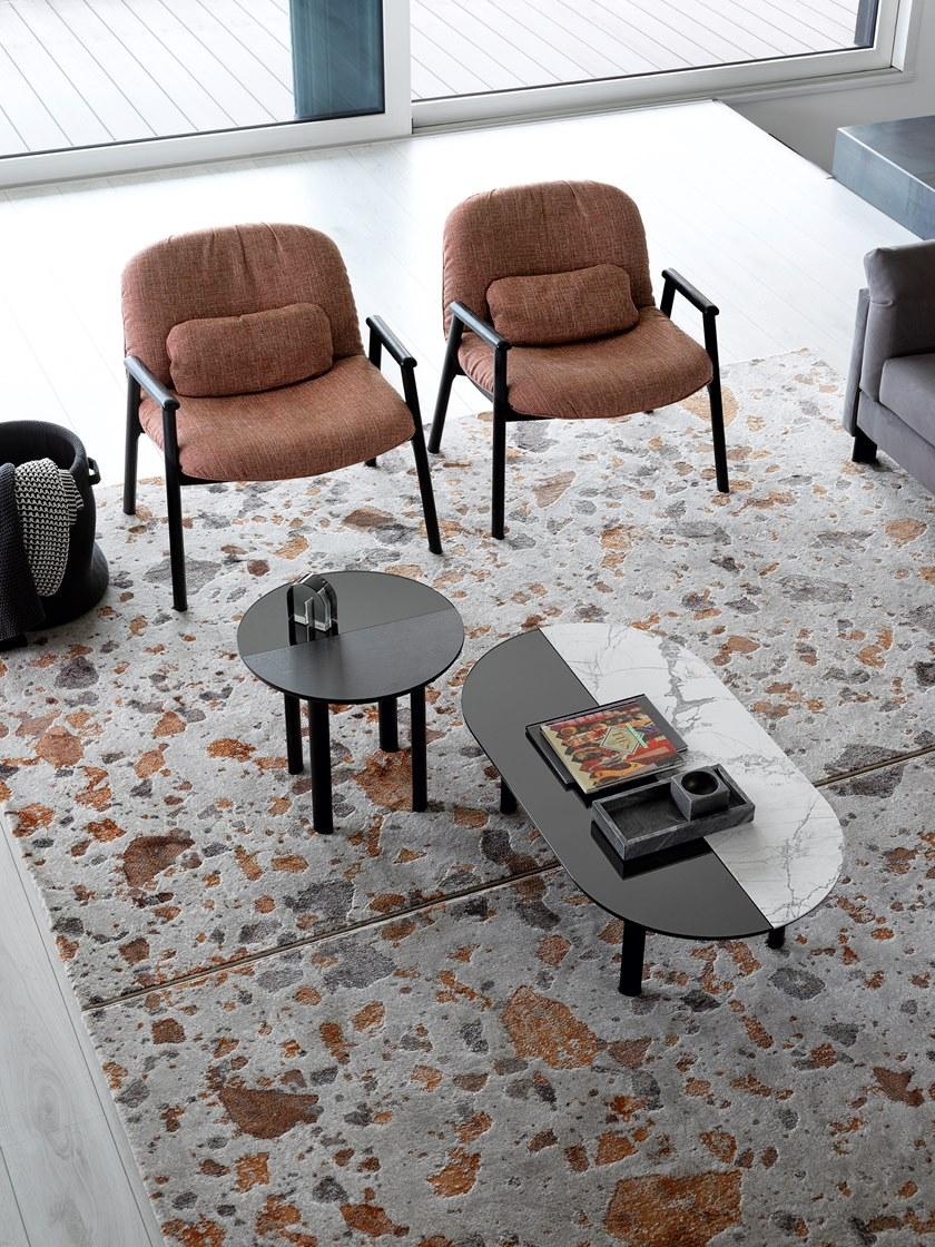 Calligaris Овальный журнальный столик из фанерованной древесины и керамики Bam Cs5128-g - Вид №1