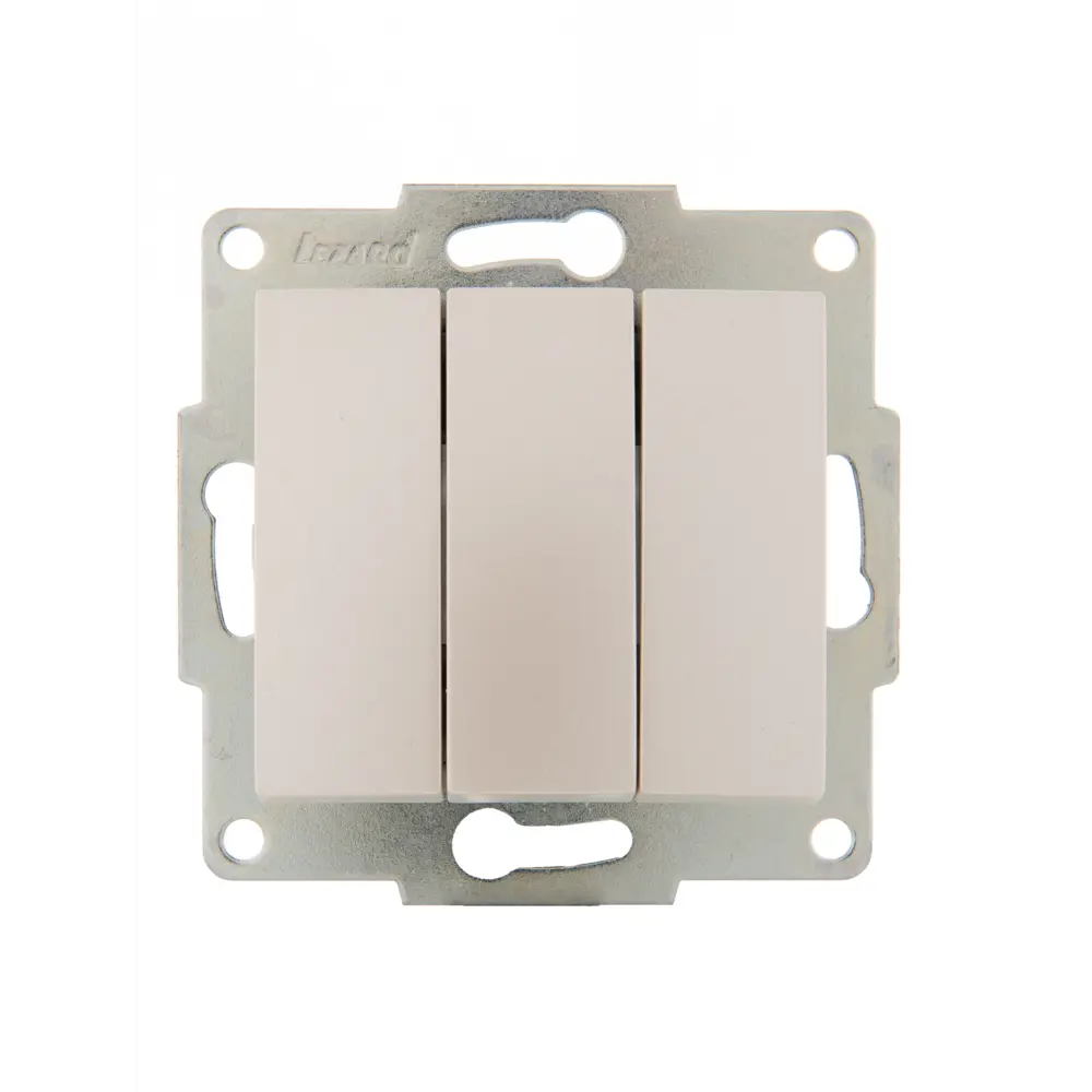 Выключатель Lezard Karina 3 клавиши цвет жемчужный белый перламутровый STLM-2183145