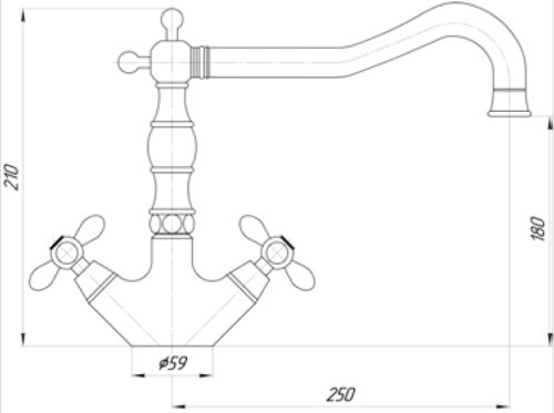 Смеситель MIGLIORE Princeton Plus ML.CUC-8051.СR для кухни - хром ML.CUC-8051.CR - Вид №3