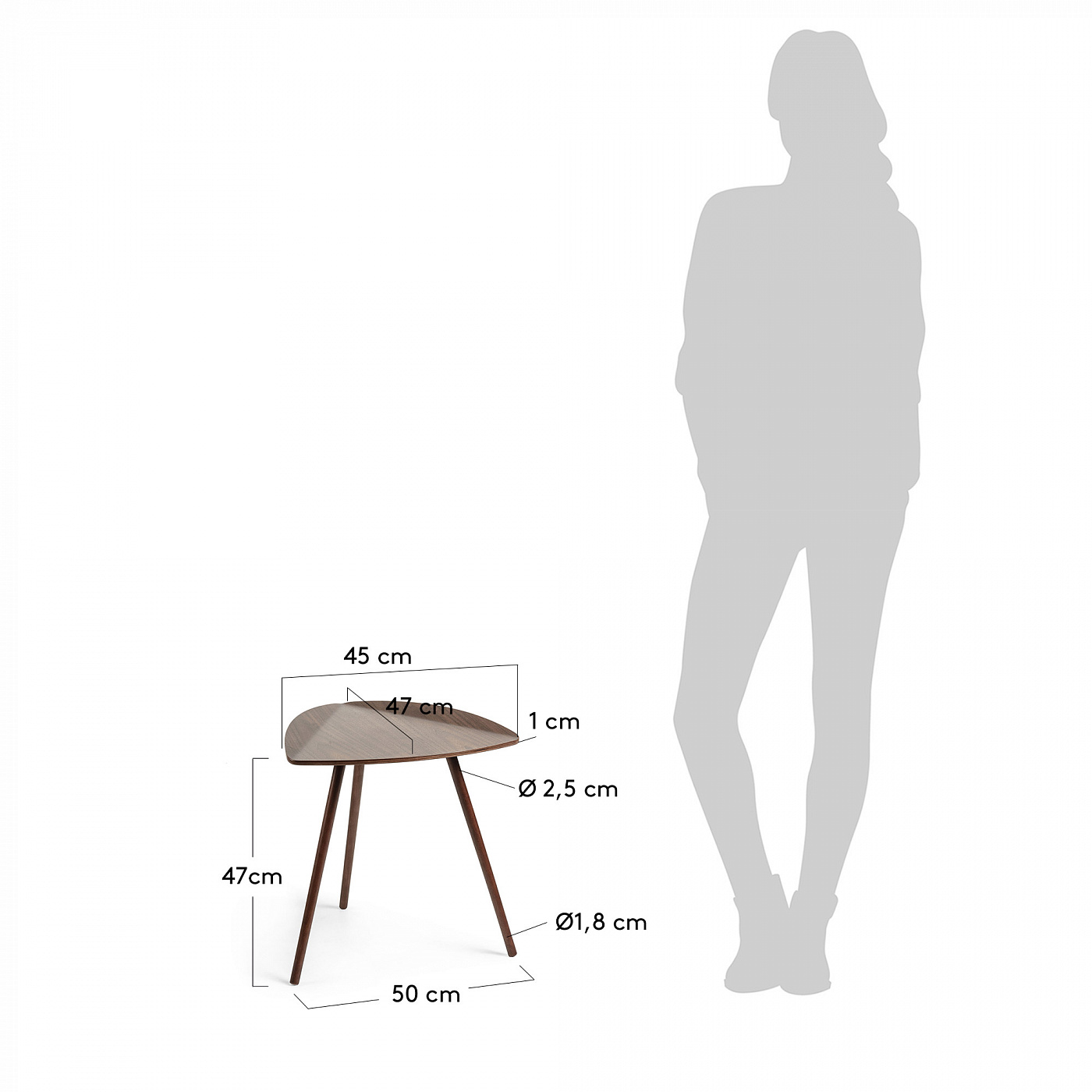 063807 Столик Damaris ореховый шпон La Forma Damasc 