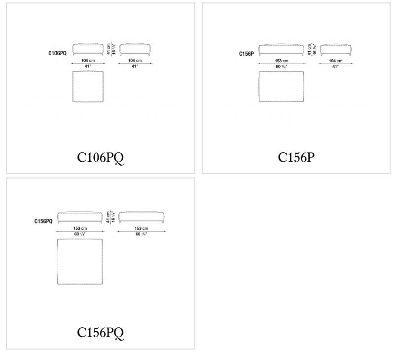 Кожаный квадратный пуф B&B Italia Michel ARCH-00057068 - Вид №2