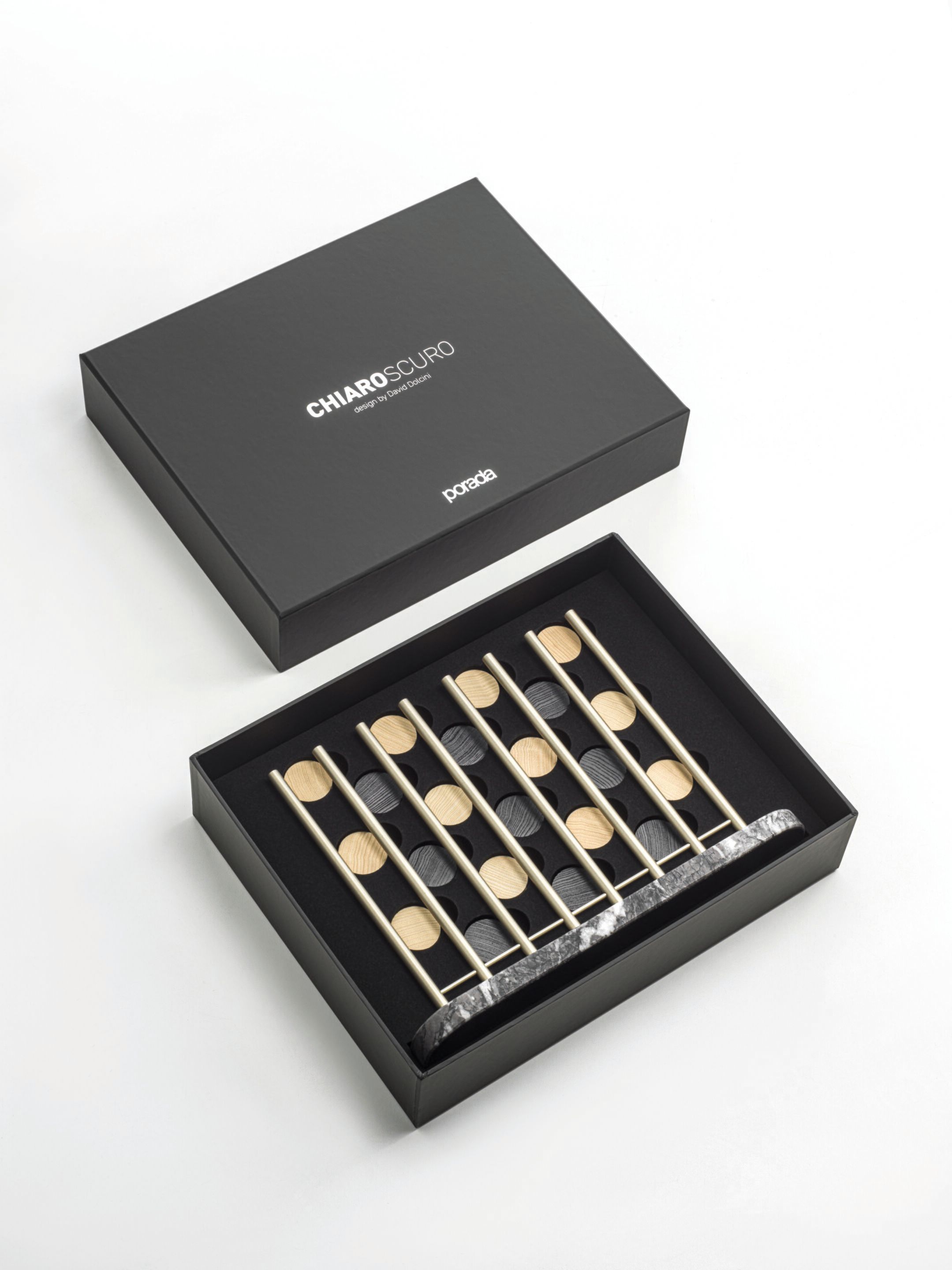 Настольная игра из Карнико-серого мрамора и грецкого ореха Porada двадцать четыре ARCH-00121927 - Вид №8