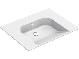 Прямоугольная керамическая подвесная раковина с переливом