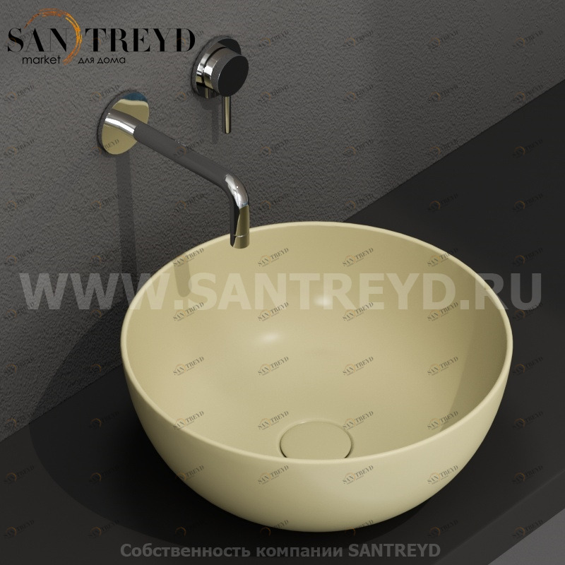 B6T37SE Накладная раковина на столешницу  круглая Ceramica Globo T-EDGE