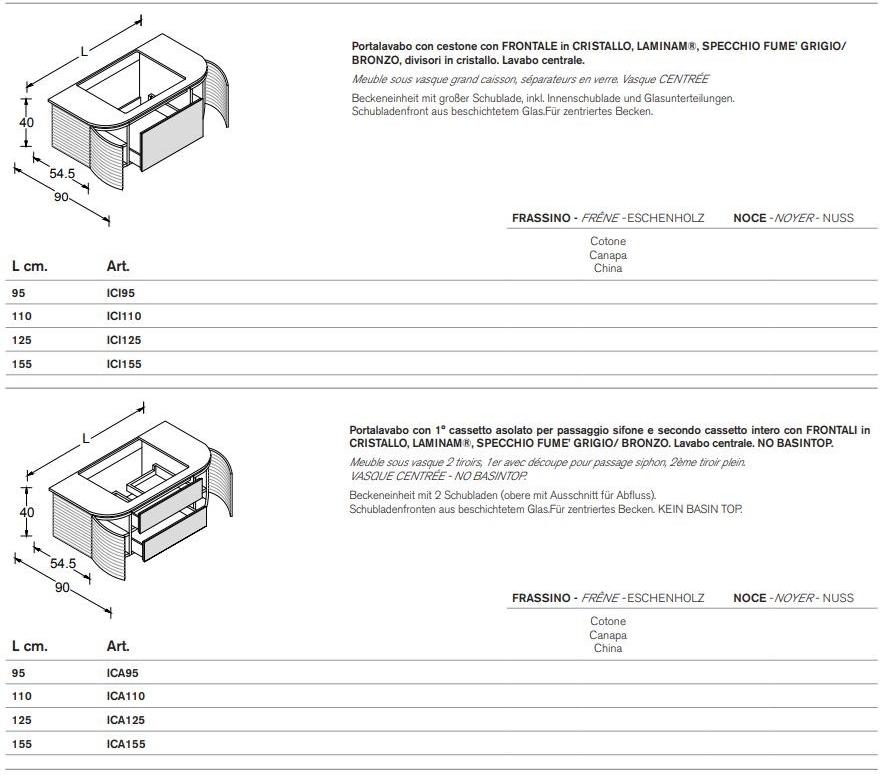 ARTELINEA Подвесная тумба под умывальник из орехового дерева с ящиками Incanto Al 537b - Вид №2
