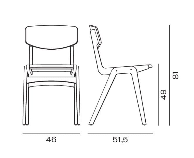 Стул из бука с мягким сиденьем Vergés Glöwr ARCH-00088357 - Вид №5