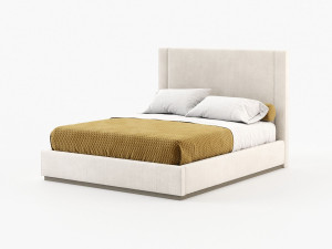 Двуспальная кровать из льна