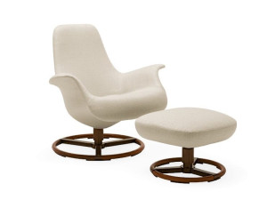 Тканевое вращающееся кресло с подлокотниками