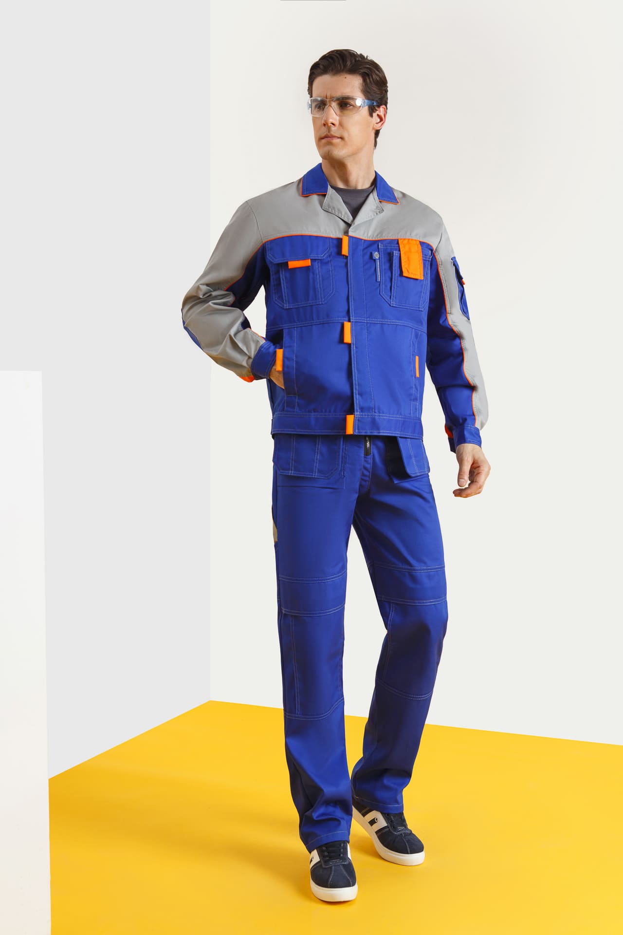 5039609 Костюм "Профессионал-2" василек-светло-серый  Летняя спецодежда  размер 72-74/206-212  - Вид №8