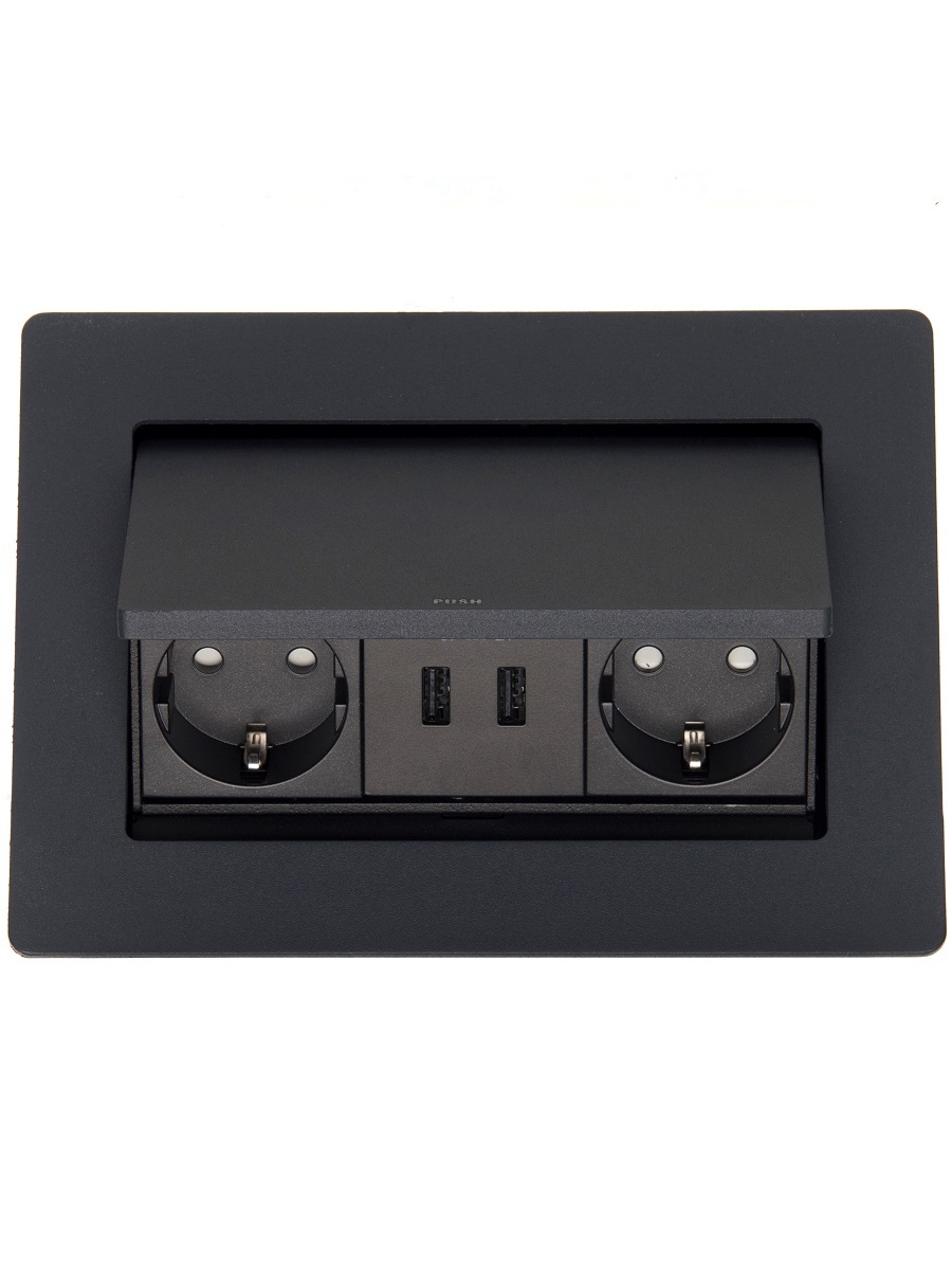 Блок электрических розеток Shift 12101 Anthracite NAVAKO  - Вид №1