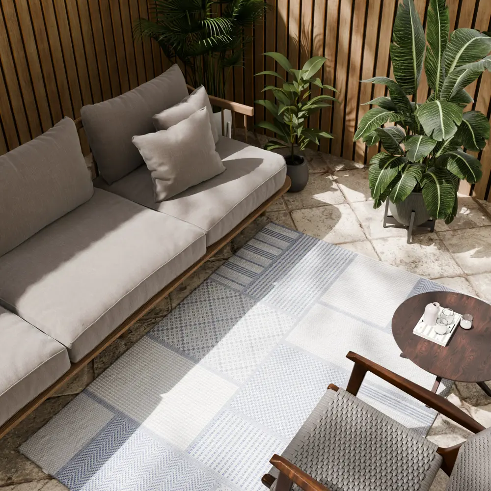 Циновка Дели 120x170 см полипропилен 84307_53111 цвет синий ROYALTAFT STLM-2097793