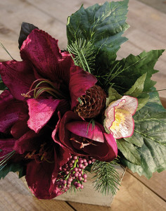 2686 490 a3 Букет из шелковых цветов амариллиса, Ø 28 см, красно-черный H-andreas