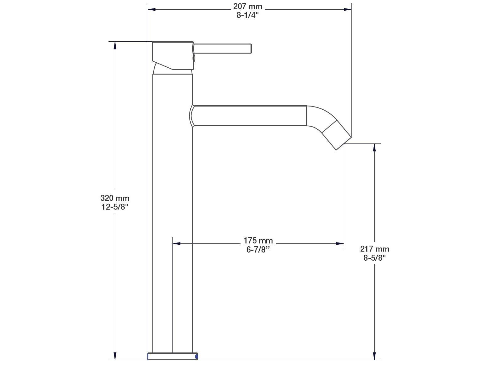 Смеситель для раковины с высоким верхом без слива BARIL Zip B66 ARCH-00110380 - Вид №9