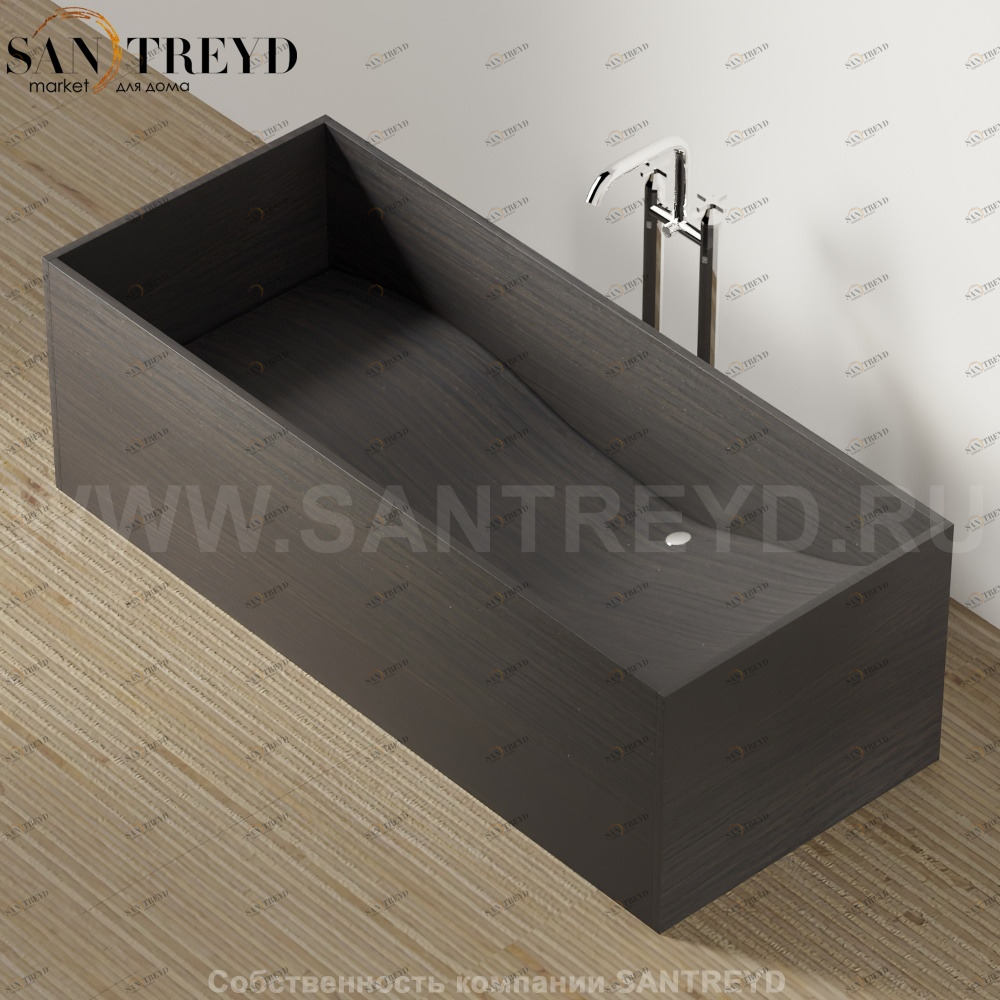 Ванна свободностоящая WOODLINE темный дуб Agape AVAS0900RW