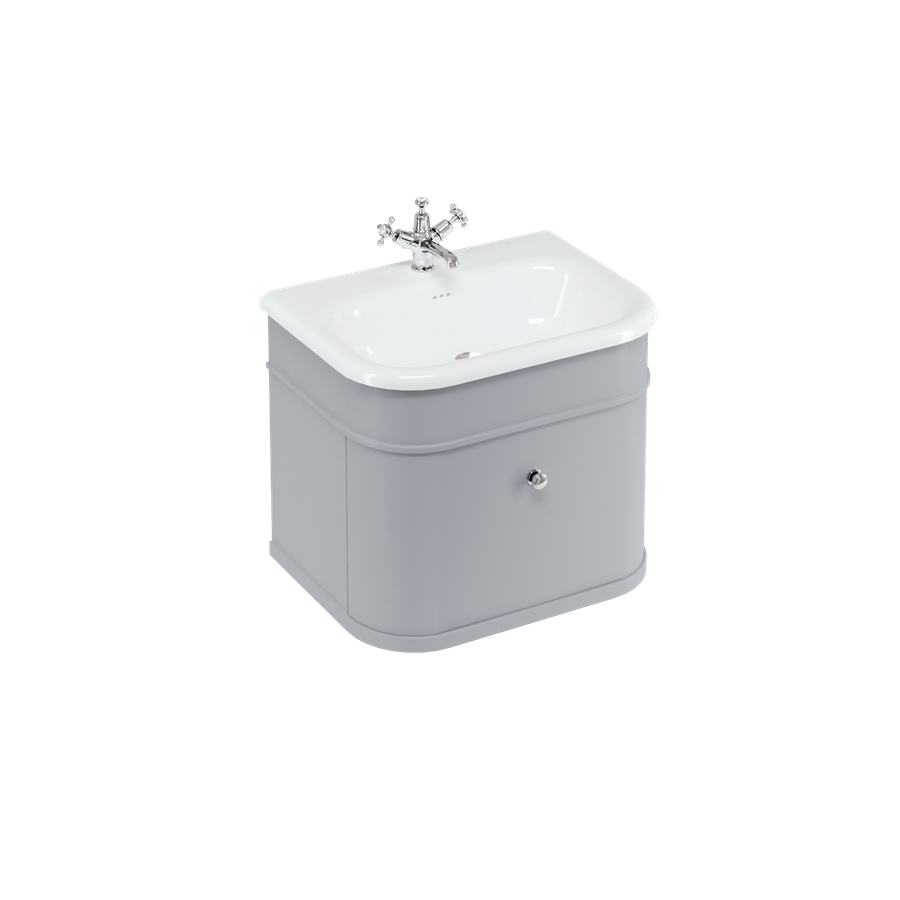 Burlington Chalfont Chalfont 650мм Тумбочка с одним выдвижным ящиком - Классический серый с никелевыми ножками CH65G-CHLEGNKL  - Вид №4