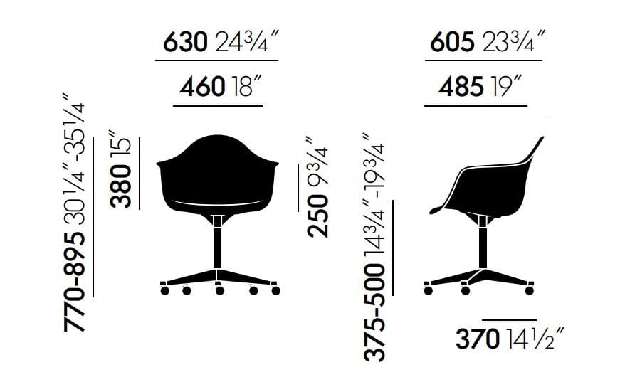 Ткань поворотный операционный офисный стул с подлокотниками VITRA Eames Plastic Chair ARCH-00120962 - Вид №7