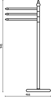 CA615 Стойка напольная с 3 полотенцедержателями h 95 см. bagno&associati Complementi Bagno & Associati - Вид №1