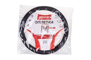 16823383 Оплетка Standart-2 М, черная, экокожа S01102481 SKYWAY