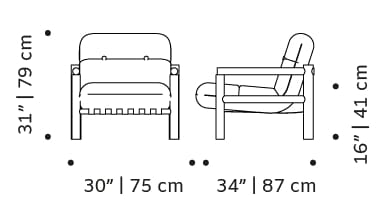 Тканевое кресло с подлокотниками Mambo Unlimited Ideas JAMES ARCH-00144944 - Вид №3