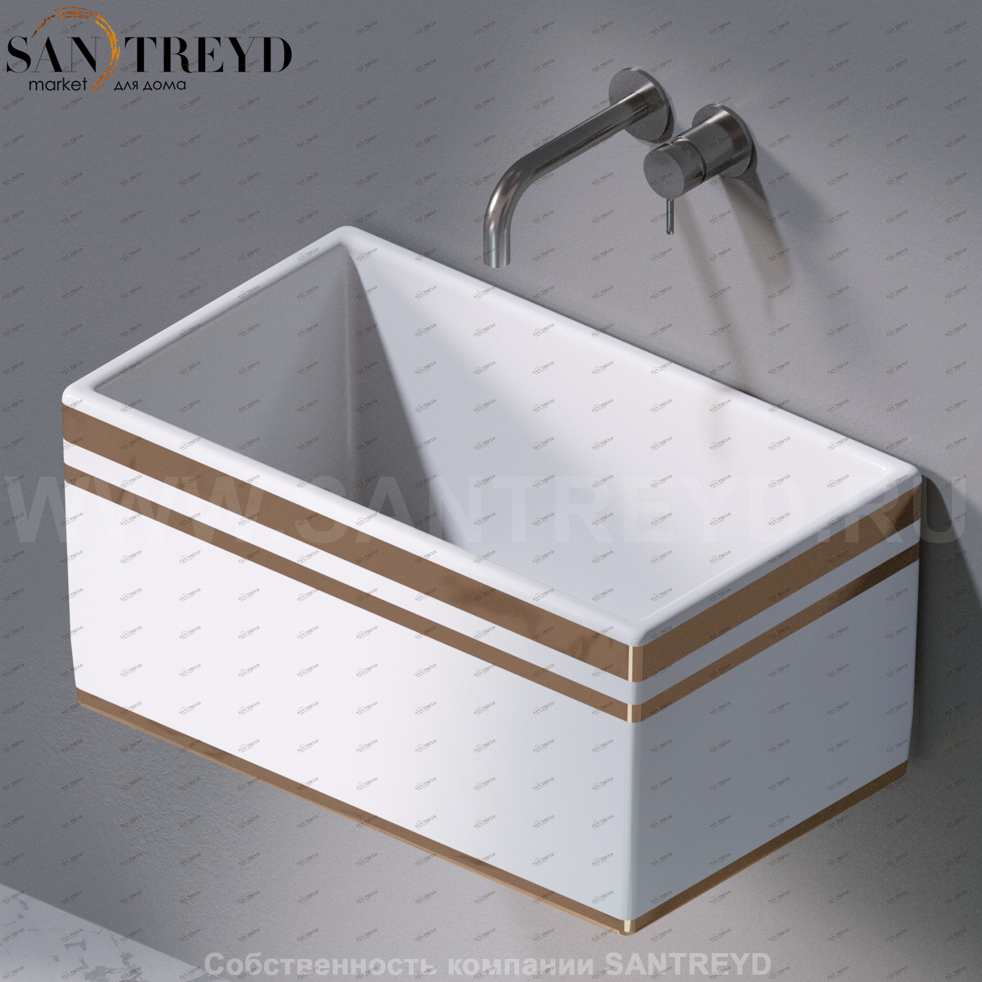 L112467B Подвесная раковина настенная прямоугольная A. e T. Italia Tower белая AeT ITALIA