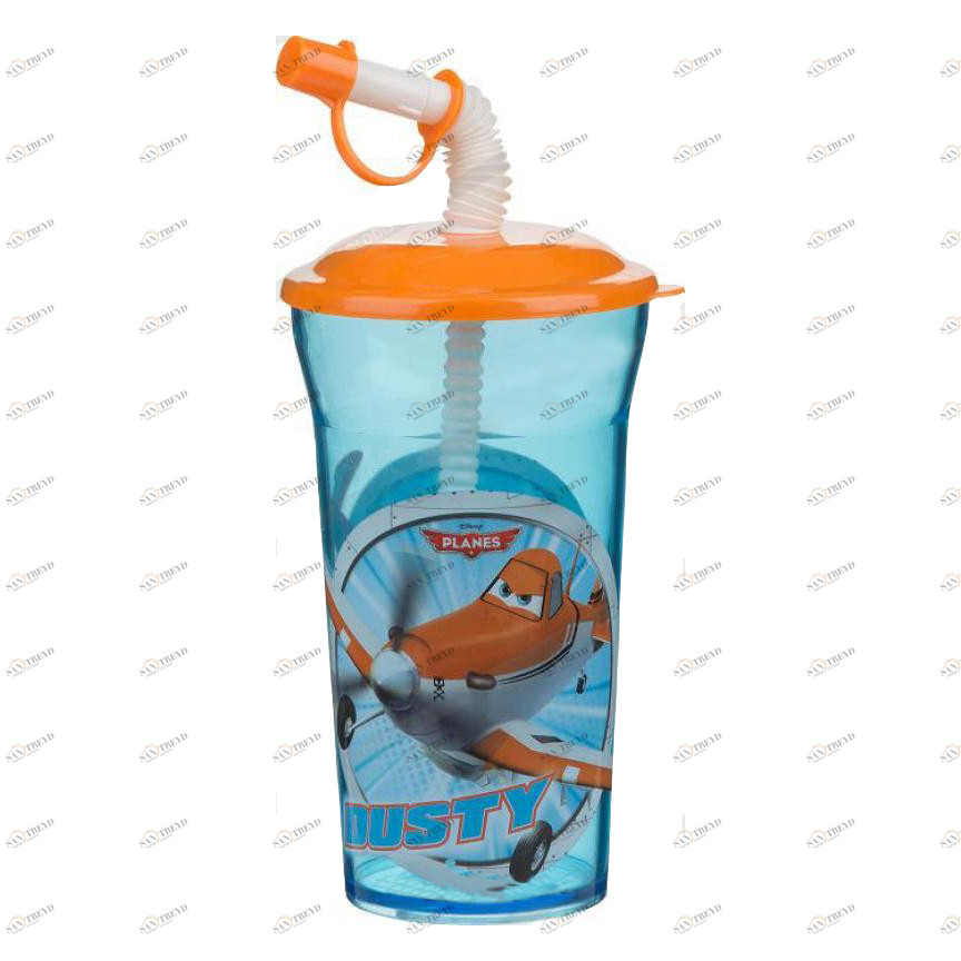 Стакан с крышкой и соломинкой "Самолеты", 350 мл ND PLAY САМОЛЕТЫ 335994 Голубой Santreyd 