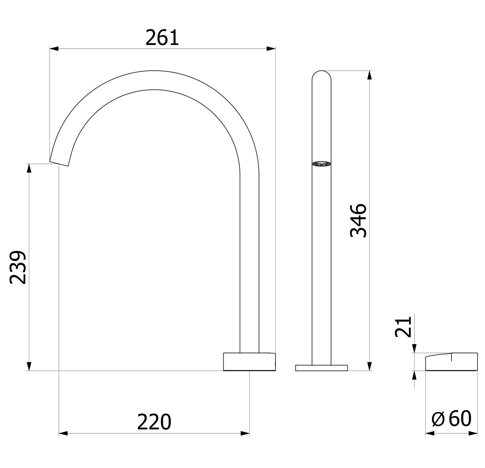 Смеситель для раковины с 2 отверстиями из нержавеющей стали IB торт ARCH-00082978 - Вид №2